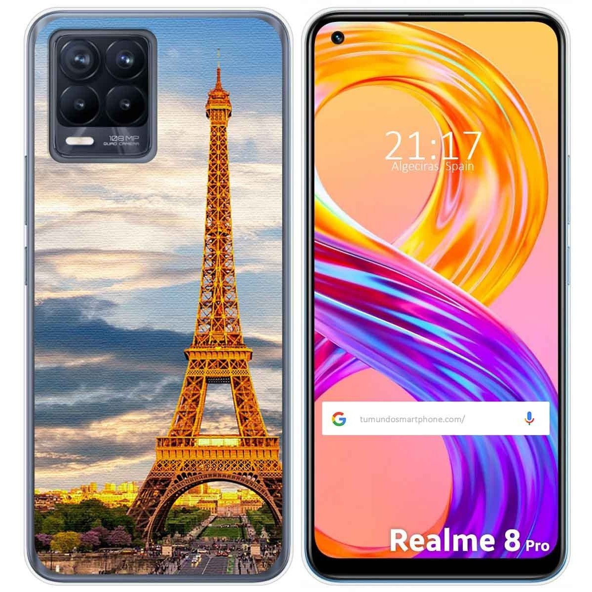 Funda Gel Tpu para Realme 8 4G / 8 Pro diseño Paris Dibujos