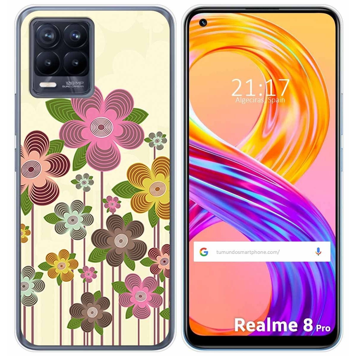 Funda Gel Tpu para Realme 8 4G / 8 Pro diseño Primavera En Flor Dibujos