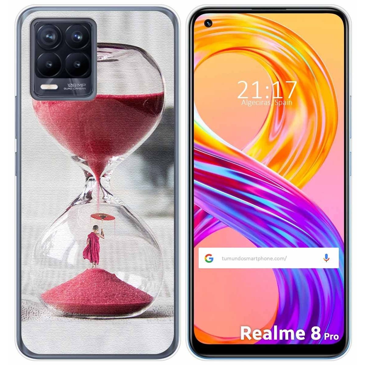 Funda Gel Tpu para Realme 8 4G / 8 Pro diseño Reloj Dibujos