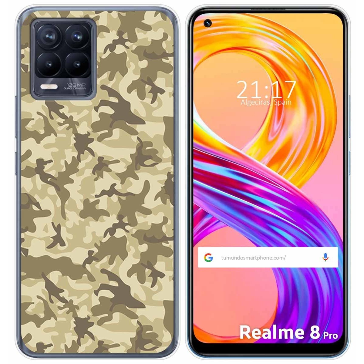 Funda Gel Tpu para Realme 8 4G / 8 Pro diseño Sand Camuflaje Dibujos