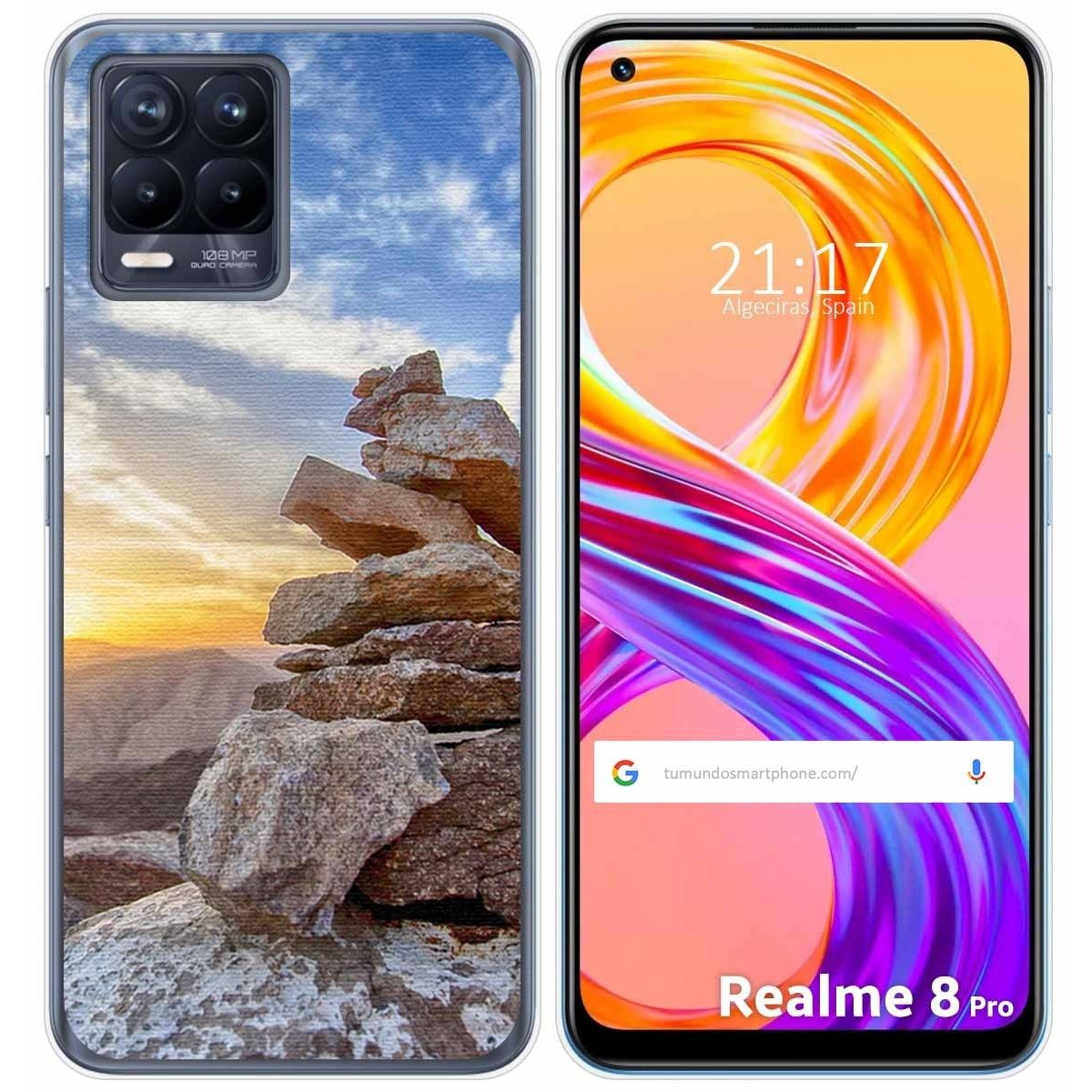 Funda Gel Tpu para Realme 8 4G / 8 Pro diseño Sunset Dibujos