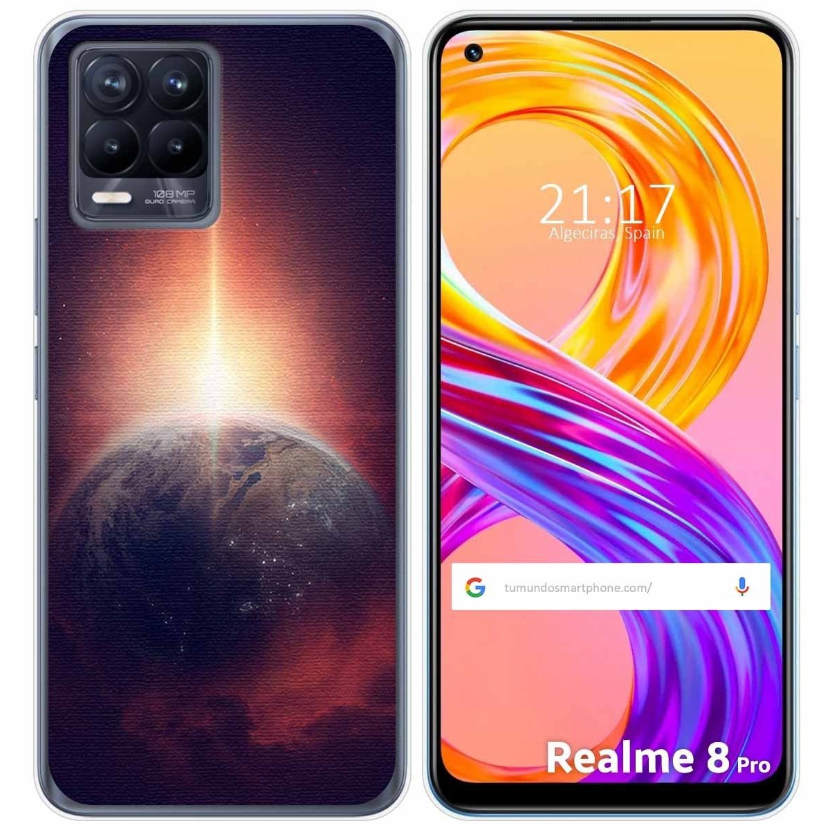Funda Gel Tpu para Realme 8 4G / 8 Pro diseño Tierra Dibujos