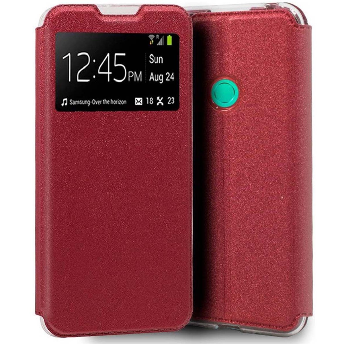 Funda Libro Soporte con Ventana para Alcatel 1S 2021 / 3L 2021 Color Roja