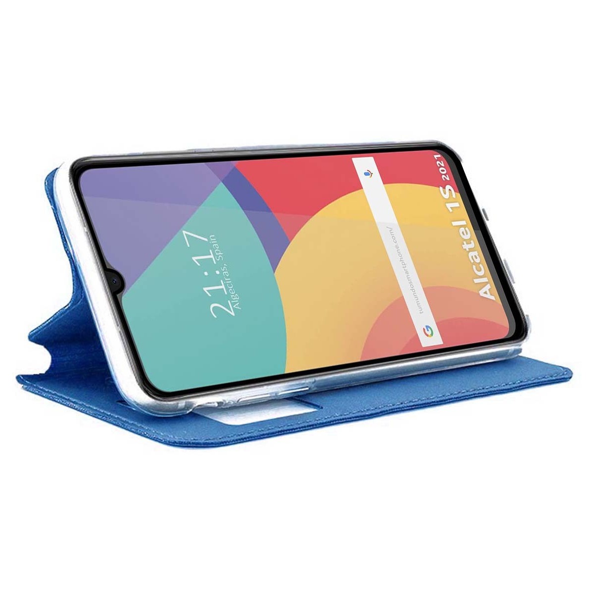 Funda Libro Soporte con Ventana para Alcatel 1S 2021 / 3L 2021 color Azul