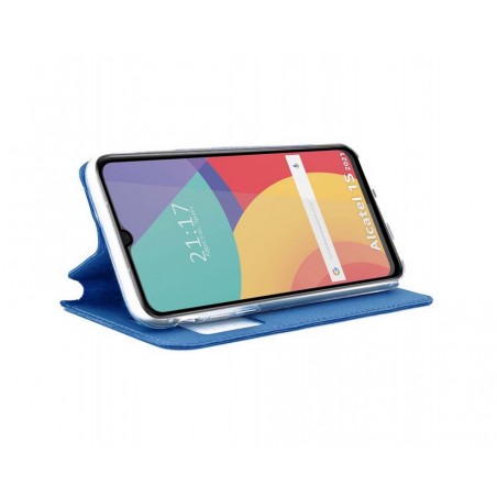 Funda Libro Soporte con Ventana para Alcatel 1S 2021 / 3L 2021 color Azul
