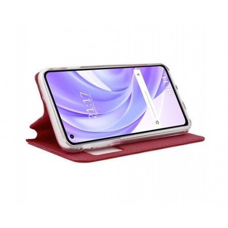 Funda Libro Soporte con Ventana para Xiaomi Mi 11 Lite 4G / 5G / 5G NE color Roja
