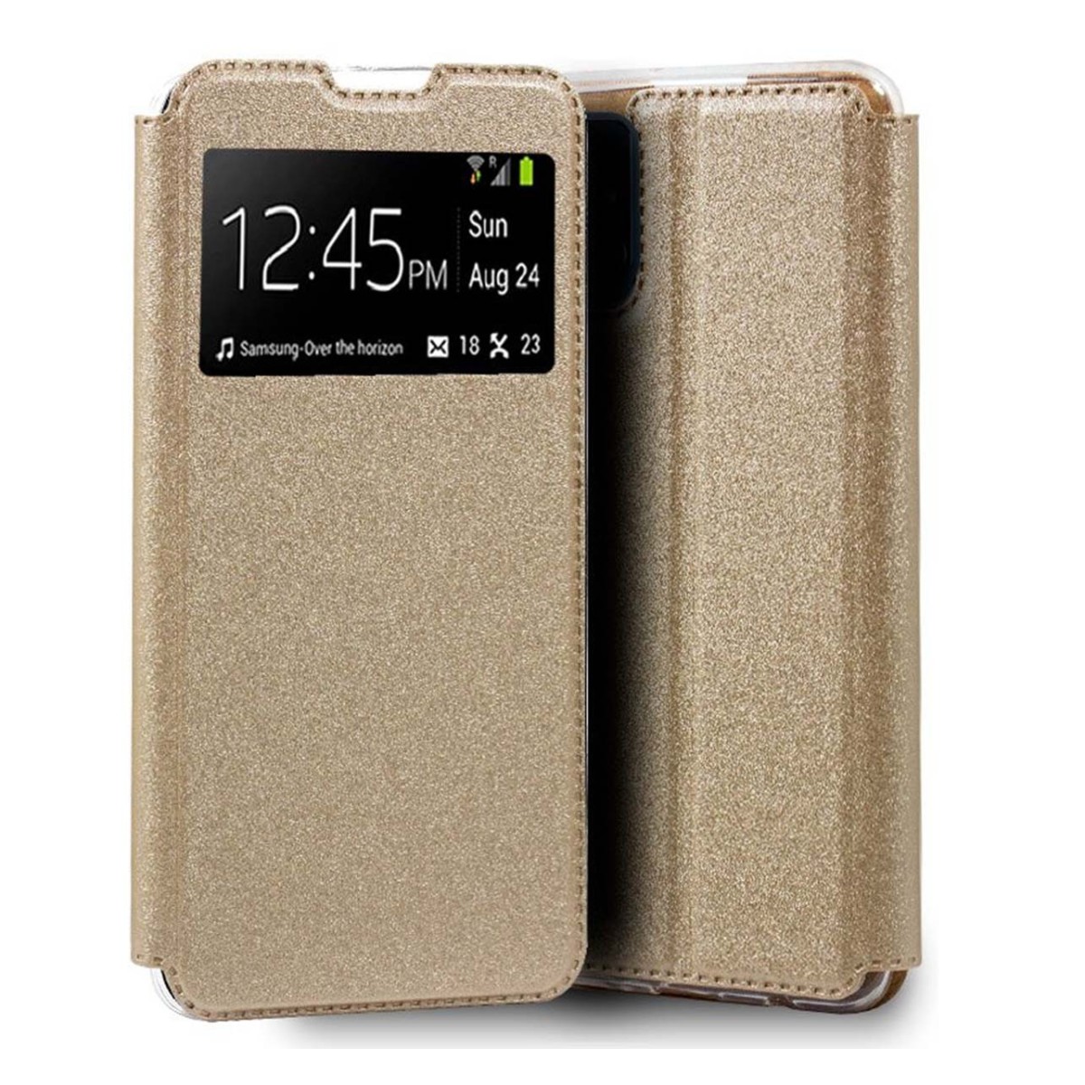 Funda Libro Soporte con Ventana para Xiaomi Mi 11 Lite 4G / 5G / 5G NE color Dorada