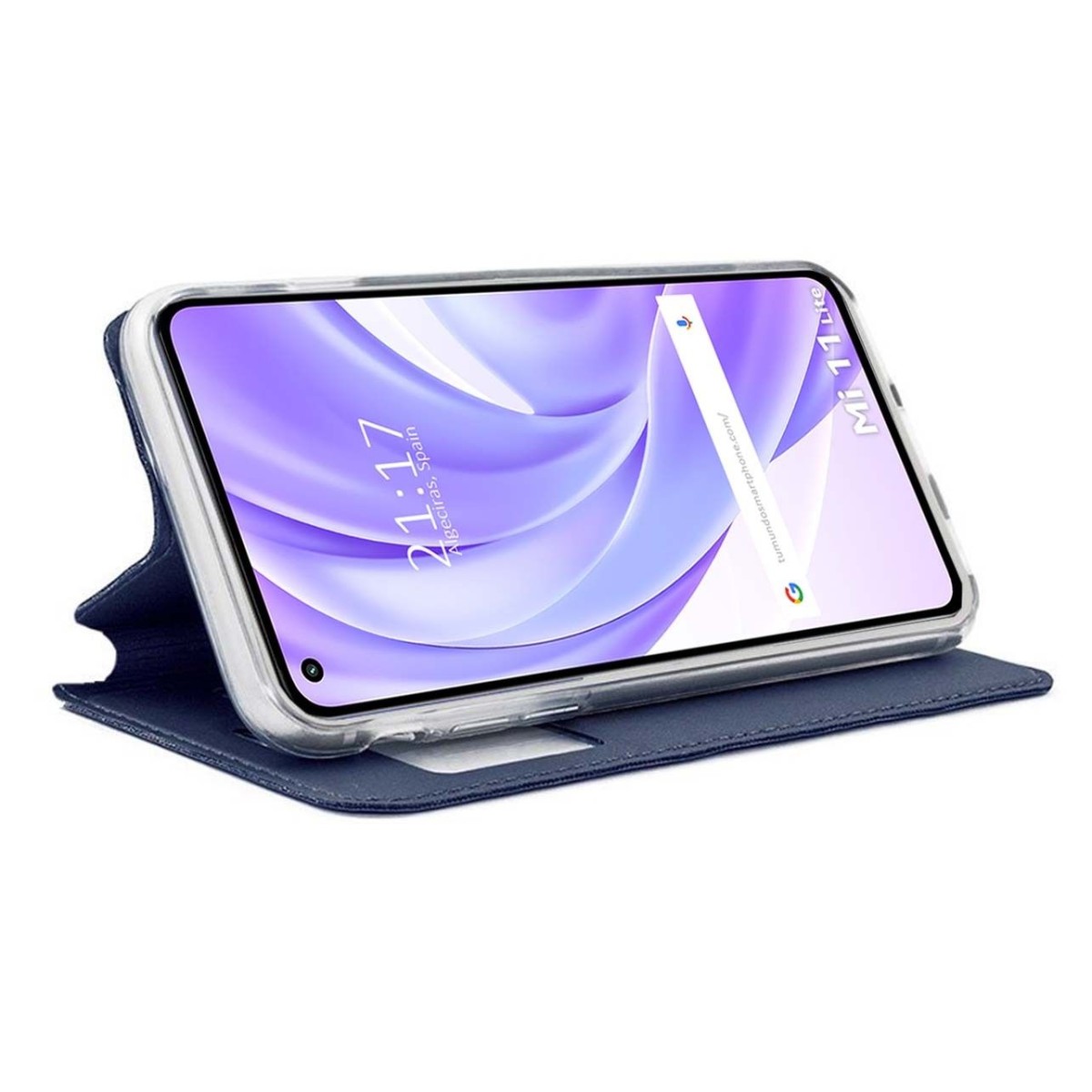 Funda Libro Soporte con Ventana para Xiaomi Mi 11 Lite 4G / 5G / 5G NE color Azul