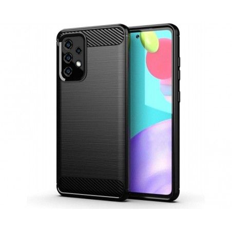 Funda Gel Tpu Tipo Carbon Negra para Samsung Galaxy A52 / A52 5G / A52s 5G