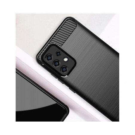 Funda Gel Tpu Tipo Carbon Negra para Samsung Galaxy A52 / A52 5G / A52s 5G