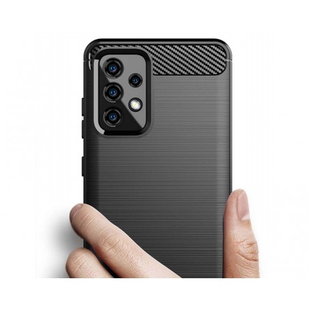 Funda Gel Tpu Tipo Carbon Negra para Samsung Galaxy A52 / A52 5G / A52s 5G