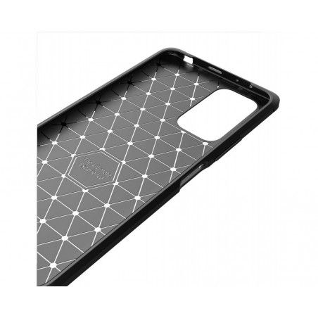 Funda Gel Tpu Tipo Carbon Negra para Xiaomi Redmi Note 10 / 10S