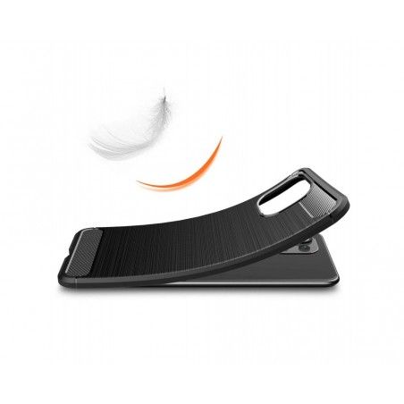 Funda Gel Tpu Tipo Carbon Negra para Xiaomi Mi 11 Lite 4G / 5G / 5G NE