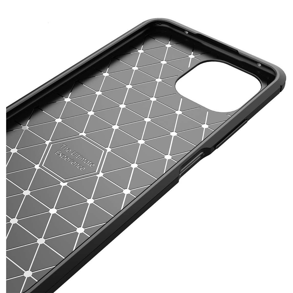 Funda Gel Tpu Tipo Carbon Negra para Xiaomi Mi 11 Lite 4G / 5G / 5G NE