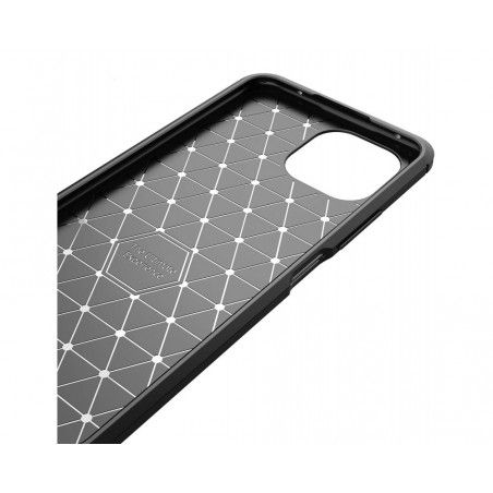 Funda Gel Tpu Tipo Carbon Negra para Xiaomi Mi 11 Lite 4G / 5G / 5G NE