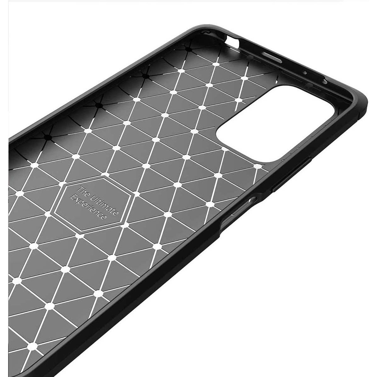 Funda Gel Tpu Tipo Carbon Negra para Realme 8 4G / 8 Pro