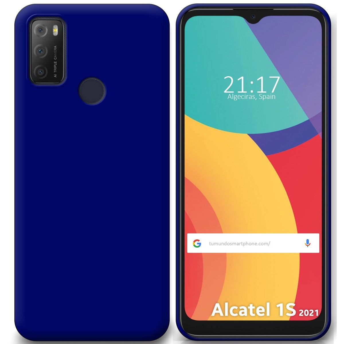 Funda Silicona Gel TPU Azul para Alcatel 1S 2021 / 3L 2021