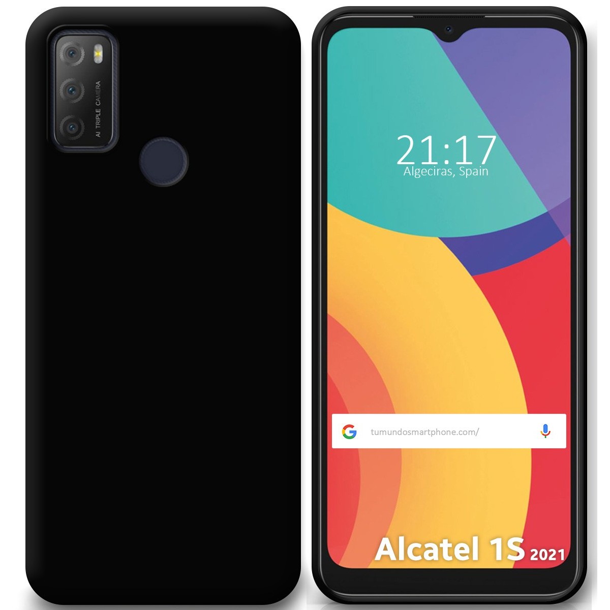 Funda Silicona Gel TPU Negra para Alcatel 1S 2021 / 3L 2021
