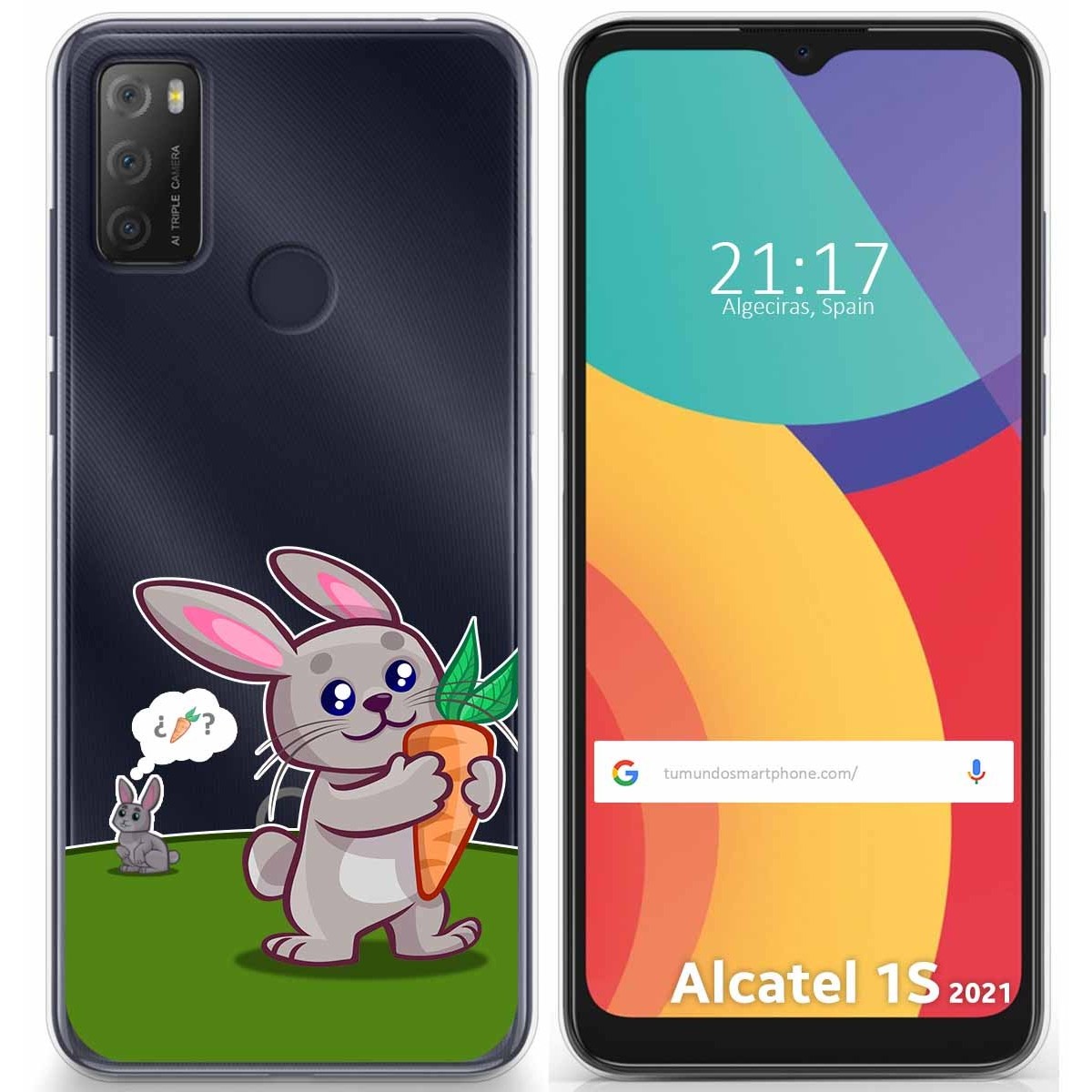 Funda Gel Transparente para Alcatel 1S 2021 / 3L 2021 diseño Conejo Dibujos