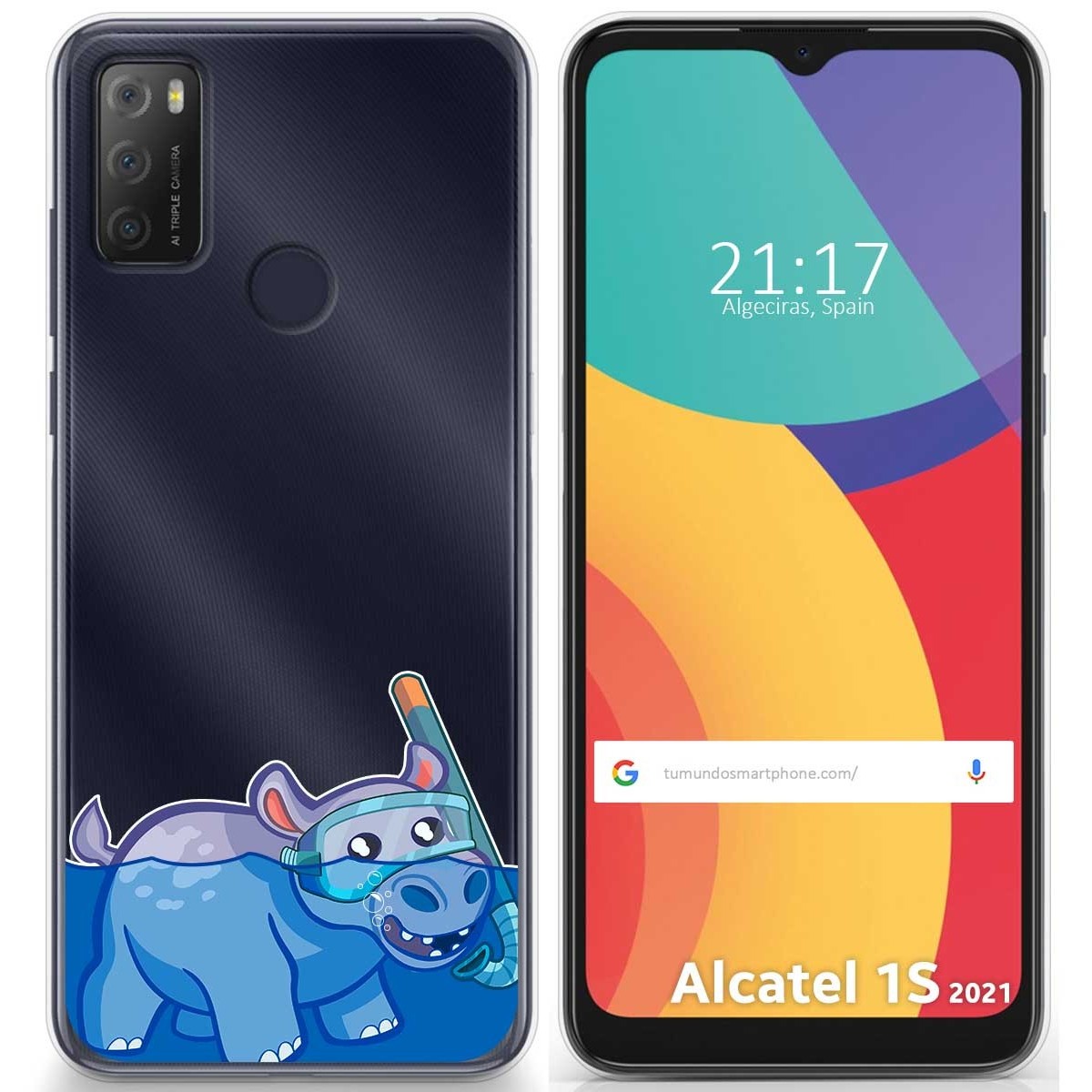 Funda Gel Transparente para Alcatel 1S 2021 / 3L 2021 diseño Hipo Dibujos
