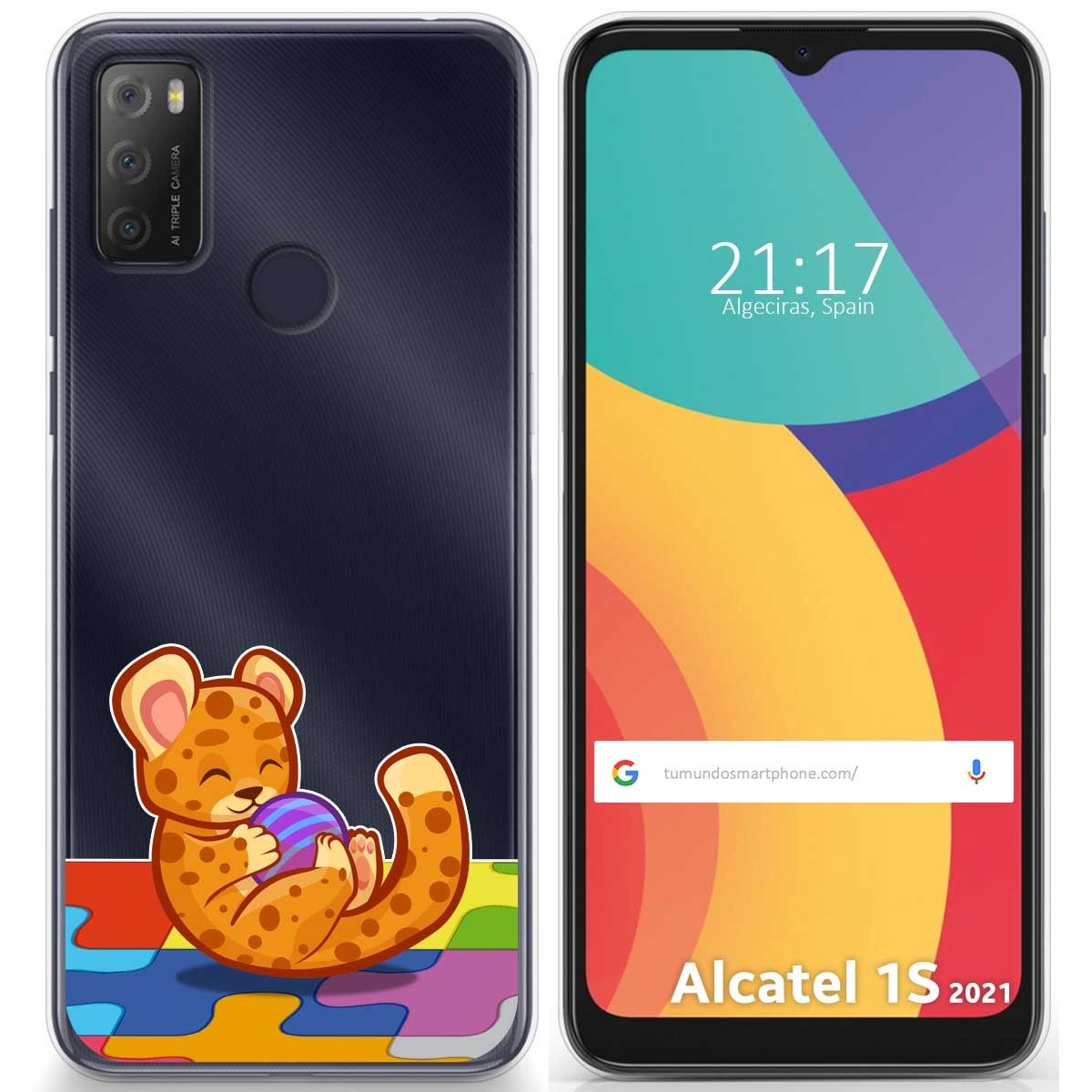 Funda Gel Transparente para Alcatel 1S 2021 / 3L 2021 diseño Leopardo Dibujos