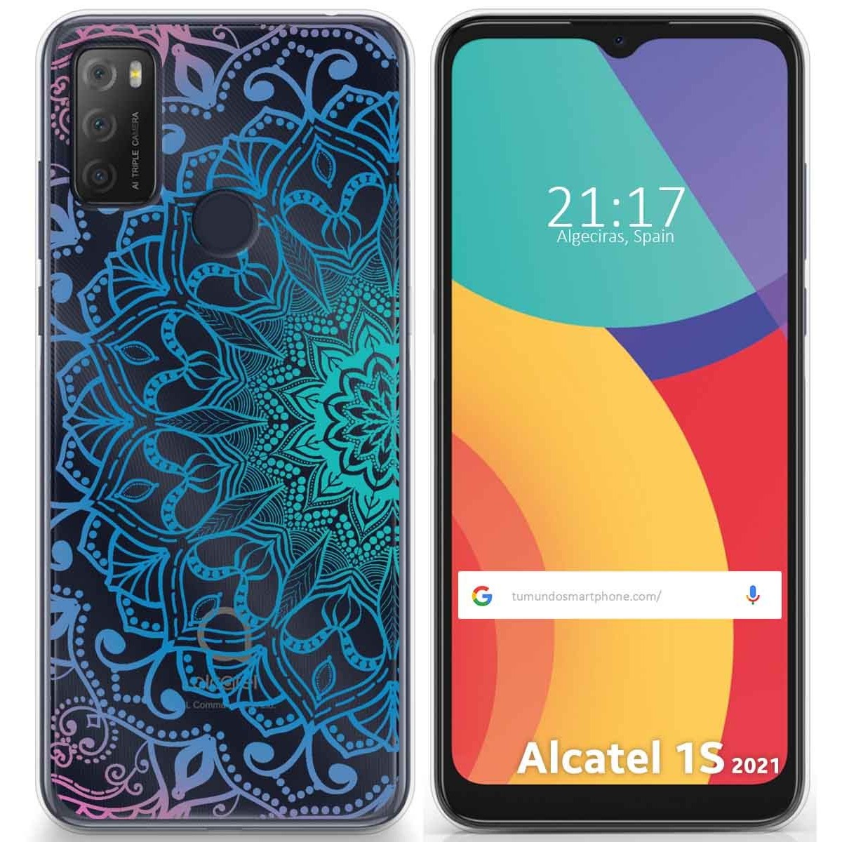 Funda Gel Transparente para Alcatel 1S 2021 / 3L 2021 diseño Mandala Dibujos