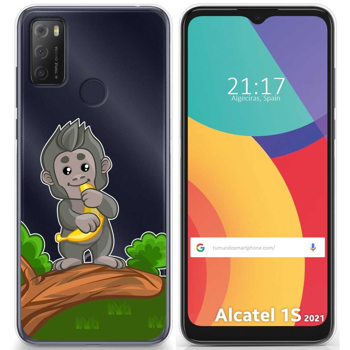 Funda Gel Transparente para Alcatel 1S 2021 / 3L 2021 diseño Mono Dibujos
