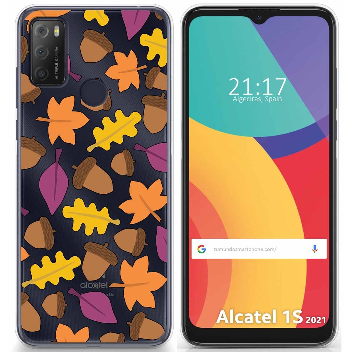 Funda Gel Transparente para Alcatel 1S 2021 / 3L 2021 diseño Otoño Dibujos
