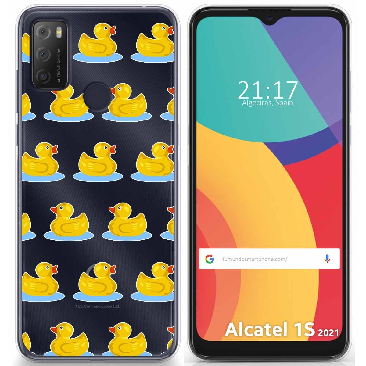 Funda Gel Transparente para Alcatel 1S 2021 / 3L 2021 diseño Pato Dibujos