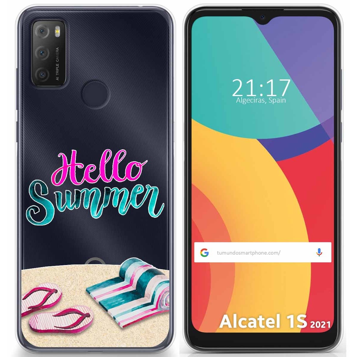 Funda Gel Transparente para Alcatel 1S 2021 / 3L 2021 diseño Summer Dibujos