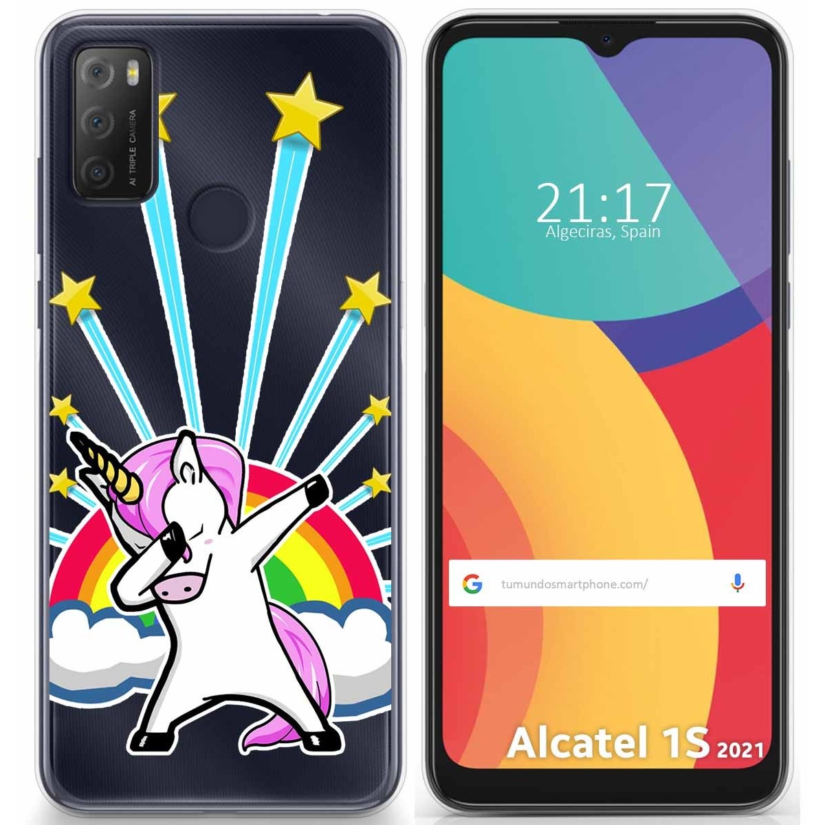 Funda Gel Transparente para Alcatel 1S 2021 / 3L 2021 diseño Unicornio Dibujos