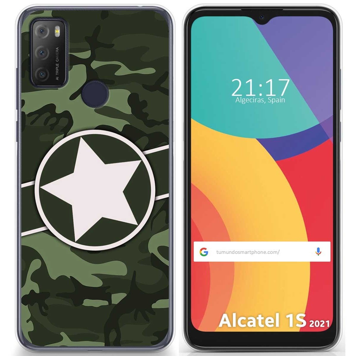 Funda Gel Tpu para Alcatel 1S 2021 / 3L 2021 diseño Camuflaje 01 Dibujos