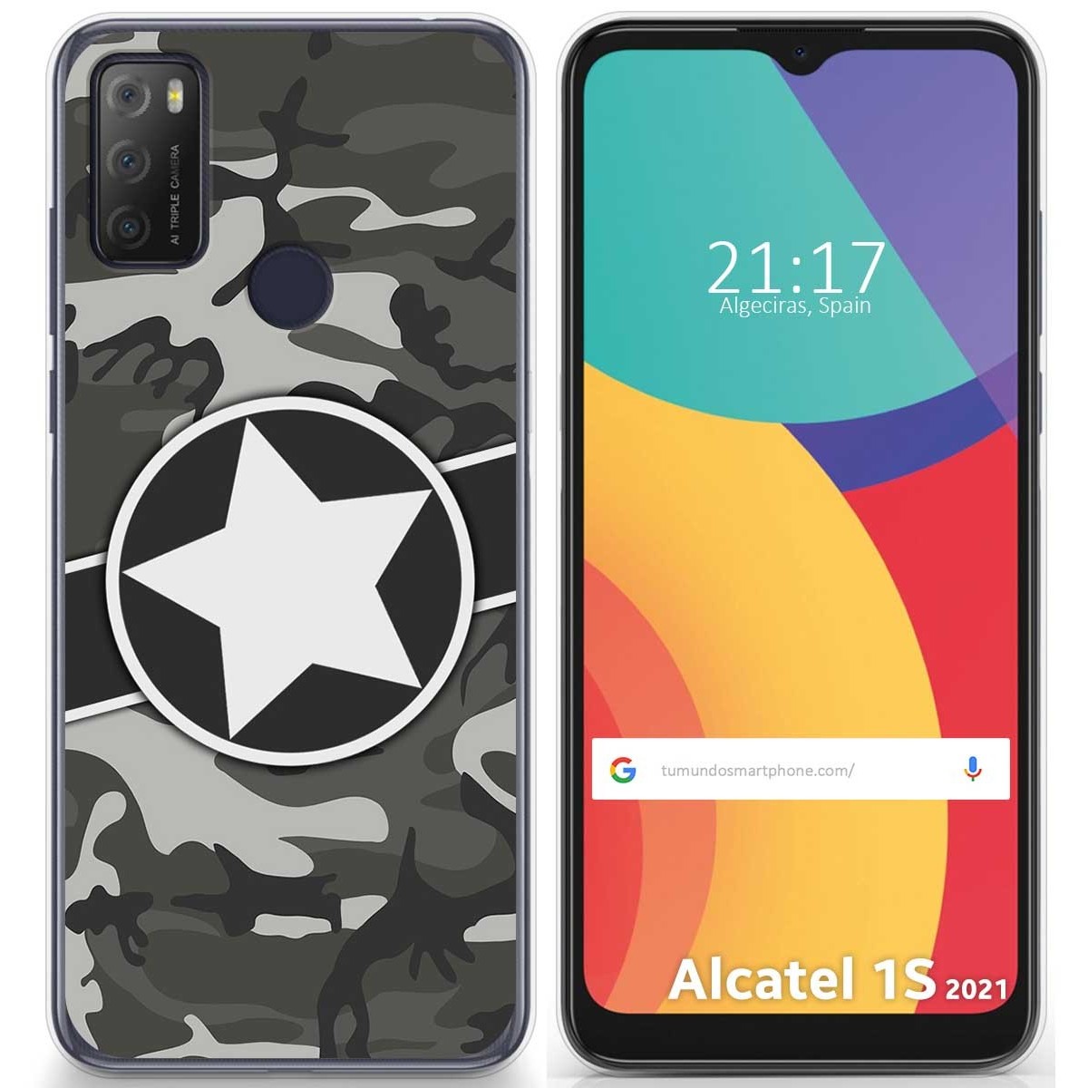 Funda Gel Tpu para Alcatel 1S 2021 / 3L 2021 diseño Camuflaje 02 Dibujos