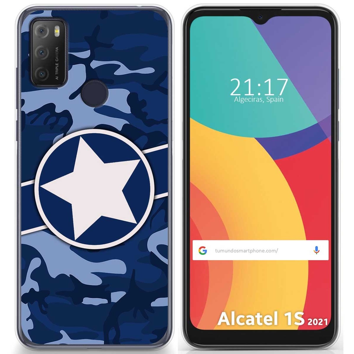 Funda Gel Tpu para Alcatel 1S 2021 / 3L 2021 diseño Camuflaje 03 Dibujos