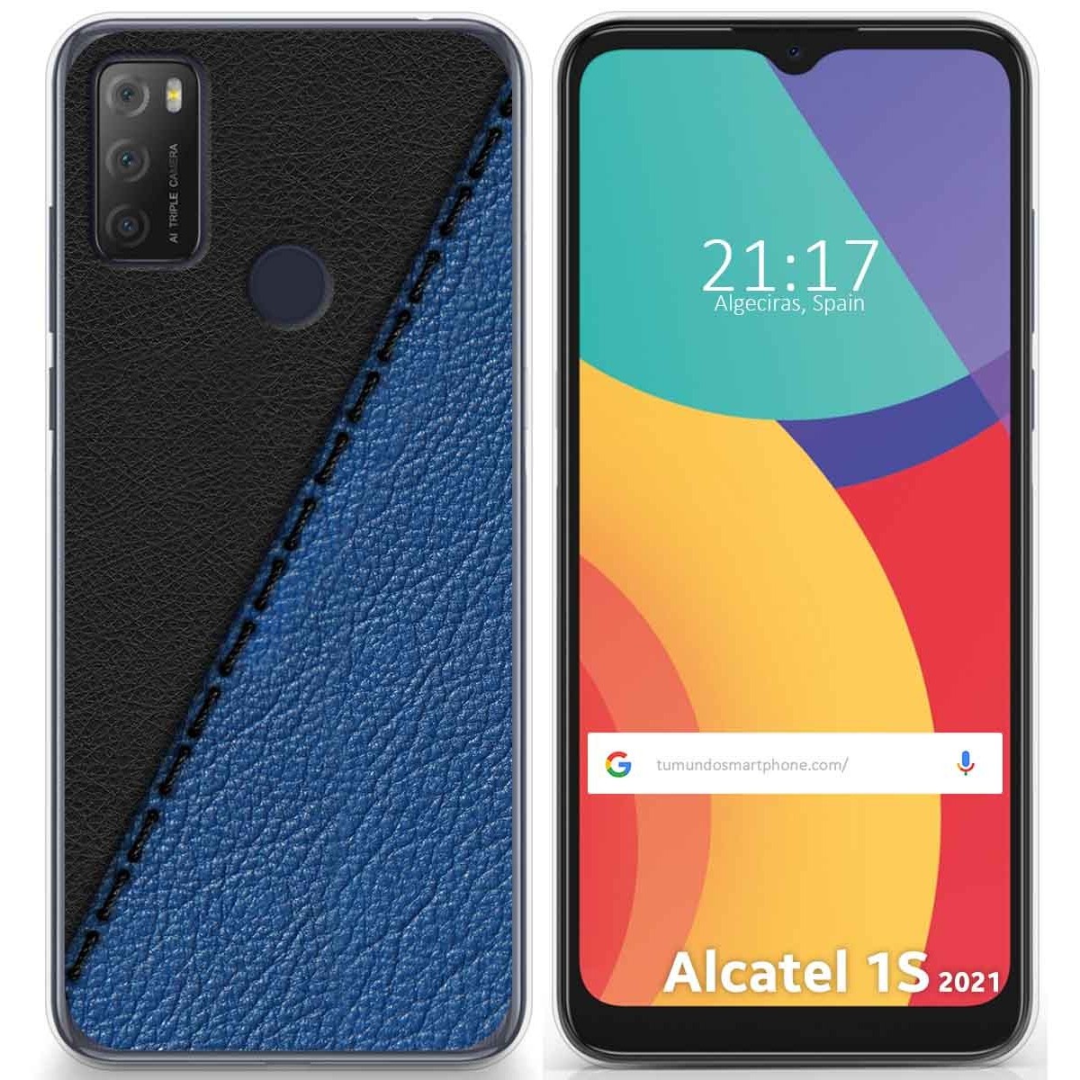 Funda Gel Tpu para Alcatel 1S 2021 / 3L 2021 diseño Cuero 02 Dibujos