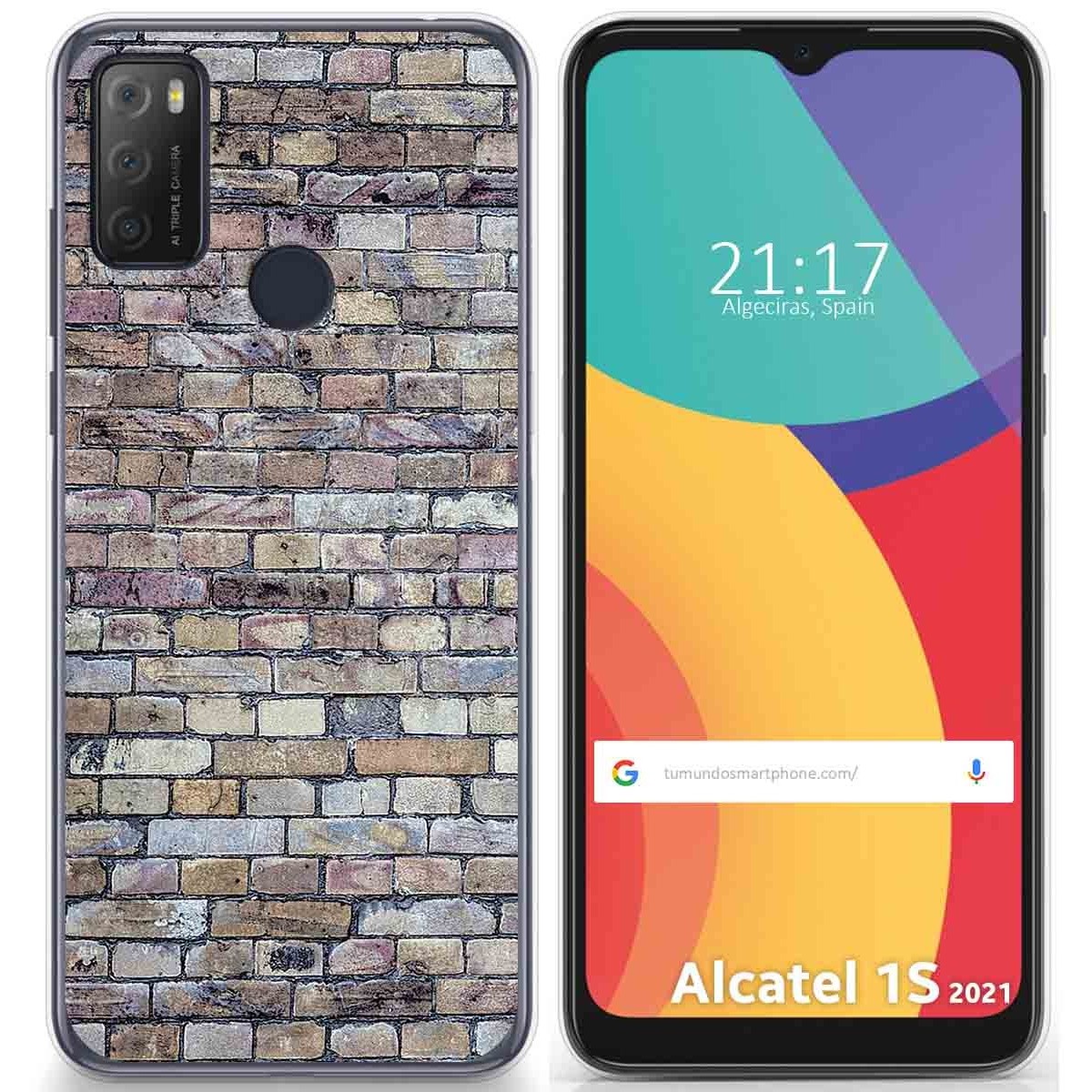 Funda Gel Tpu para Alcatel 1S 2021 / 3L 2021 diseño Ladrillo 02 Dibujos