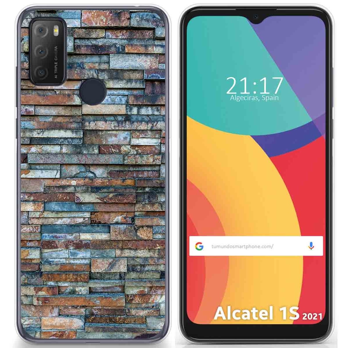 Funda Gel Tpu para Alcatel 1S 2021 / 3L 2021 diseño Ladrillo 05 Dibujos
