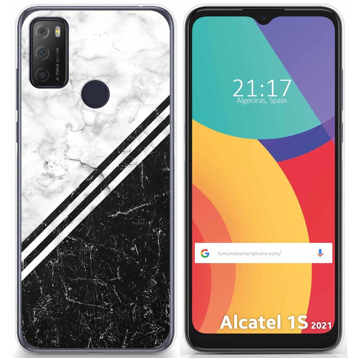 Funda Gel Tpu para Alcatel 1S 2021 / 3L 2021 diseño Mármol 01 Dibujos