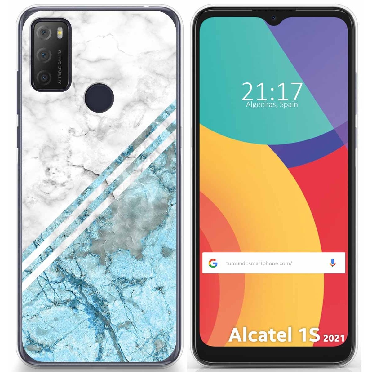 Funda Gel Tpu para Alcatel 1S 2021 / 3L 2021 diseño Mármol 02 Dibujos