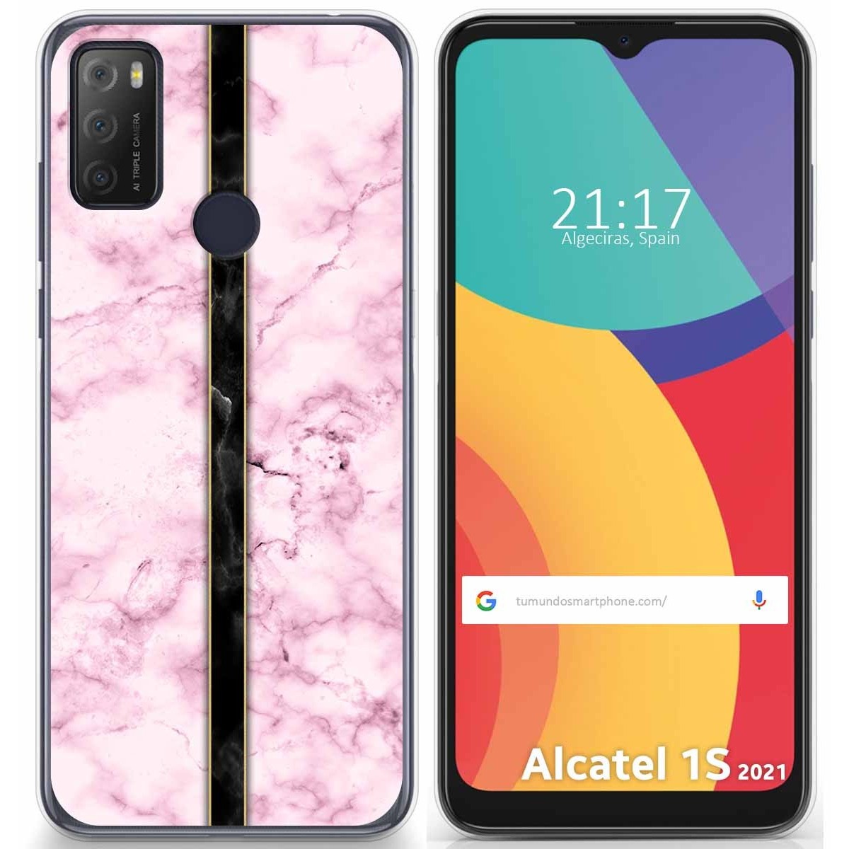 Funda Gel Tpu para Alcatel 1S 2021 / 3L 2021 diseño Mármol 04 Dibujos