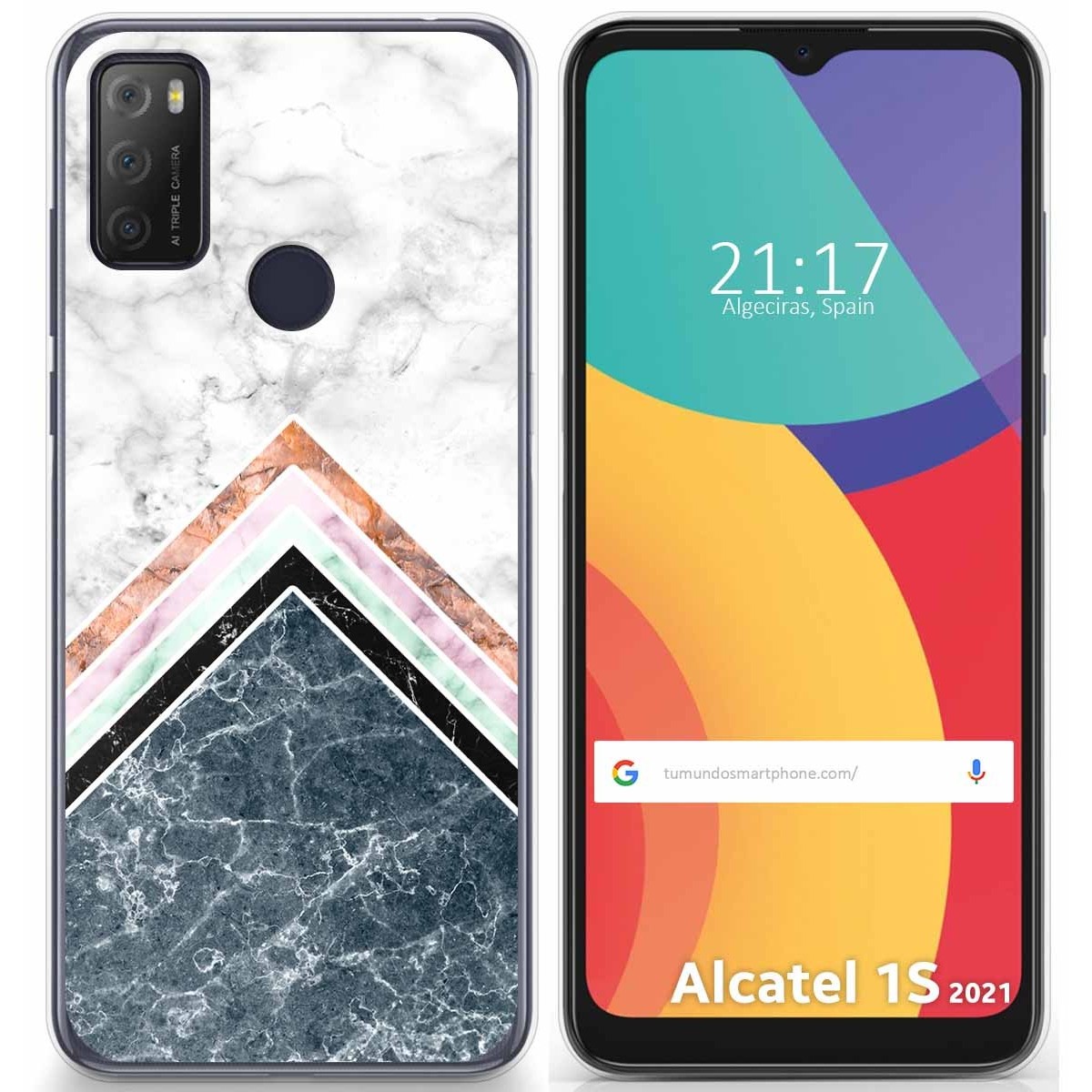 Funda Gel Tpu para Alcatel 1S 2021 / 3L 2021 diseño Mármol 05 Dibujos