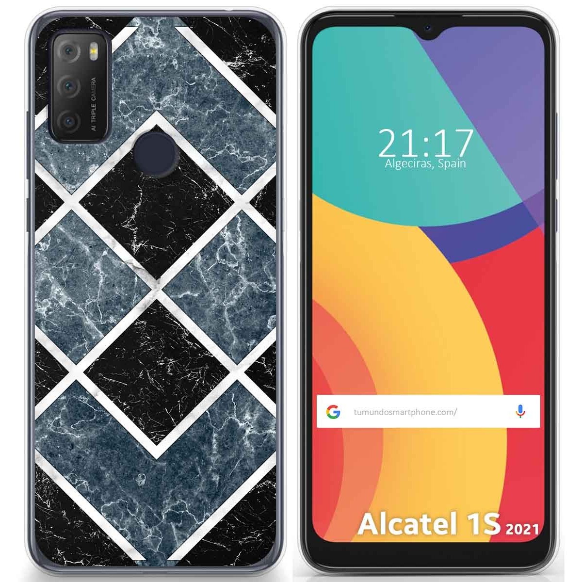 Funda Gel Tpu para Alcatel 1S 2021 / 3L 2021 diseño Mármol 06 Dibujos
