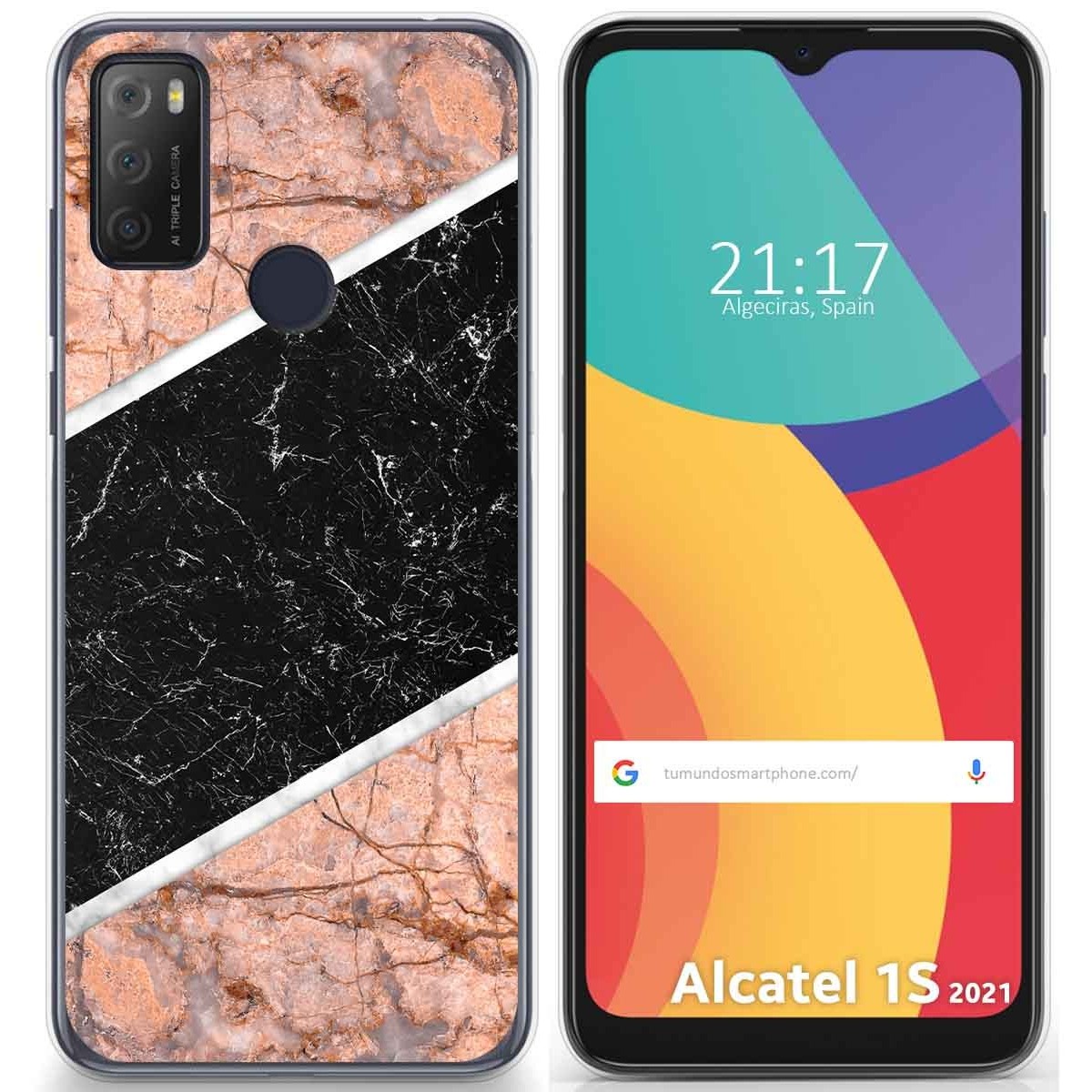 Funda Gel Tpu para Alcatel 1S 2021 / 3L 2021 diseño Mármol 07 Dibujos