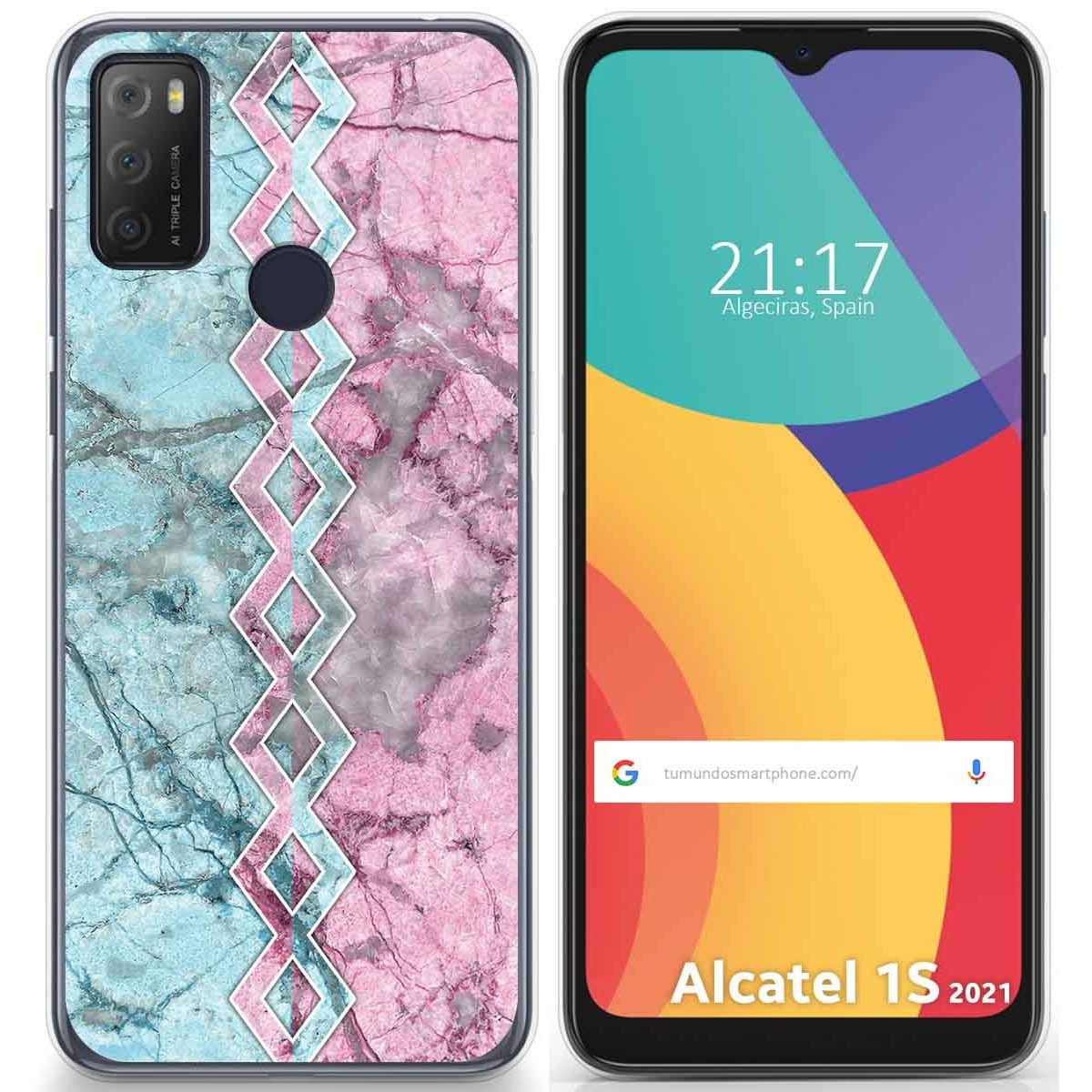 Funda Gel Tpu para Alcatel 1S 2021 / 3L 2021 diseño Mármol 08 Dibujos