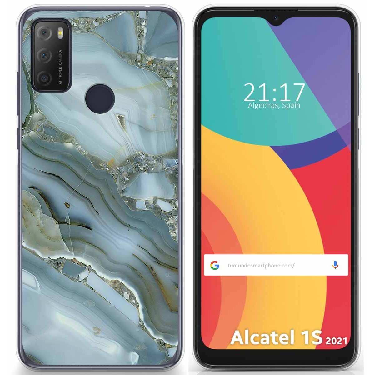 Funda Gel Tpu para Alcatel 1S 2021 / 3L 2021 diseño Mármol 09 Dibujos
