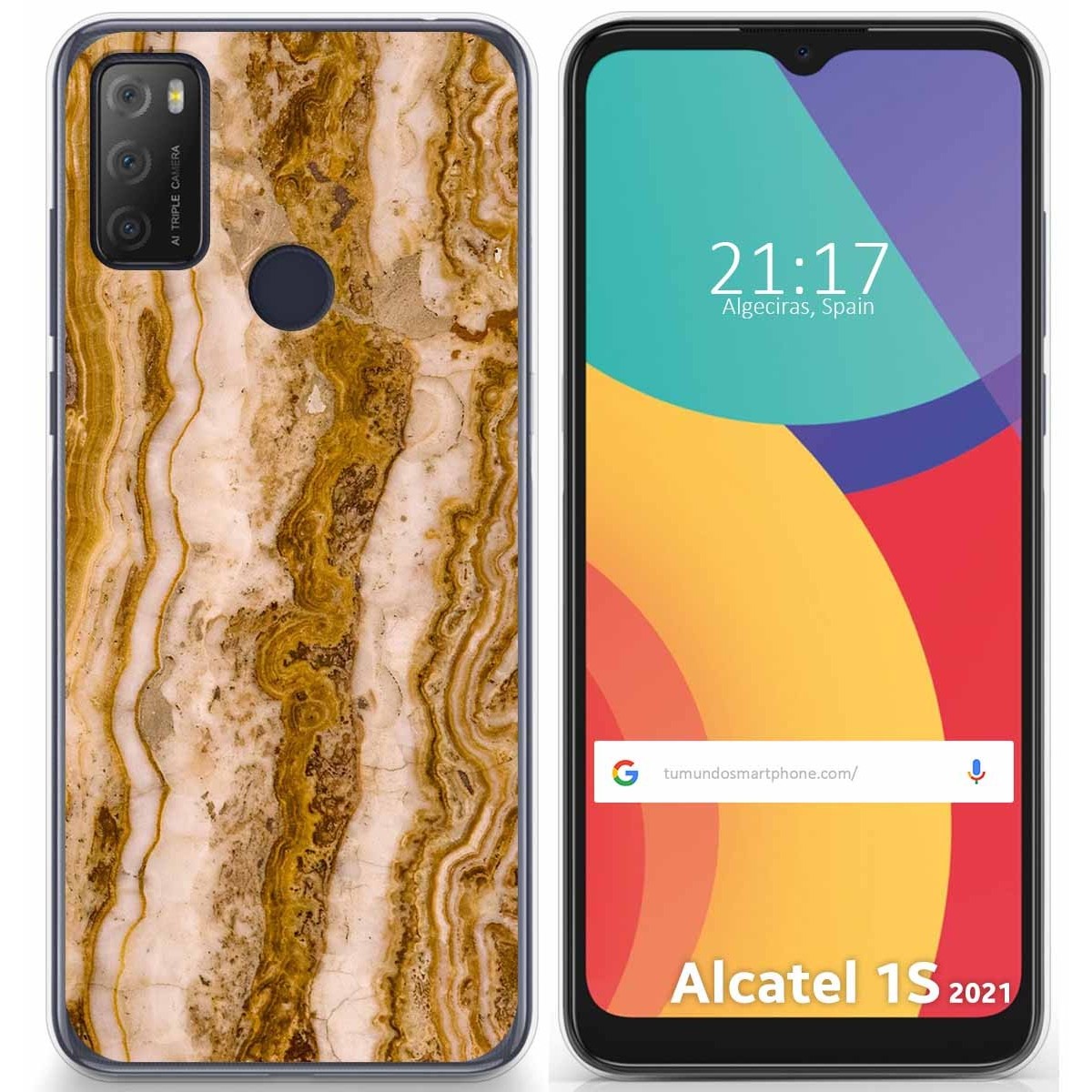 Funda Gel Tpu para Alcatel 1S 2021 / 3L 2021 diseño Mármol 10 Dibujos