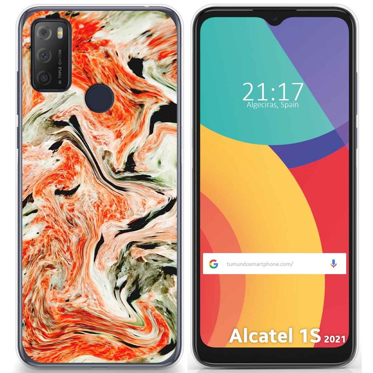 Funda Gel Tpu para Alcatel 1S 2021 / 3L 2021 diseño Mármol 12 Dibujos
