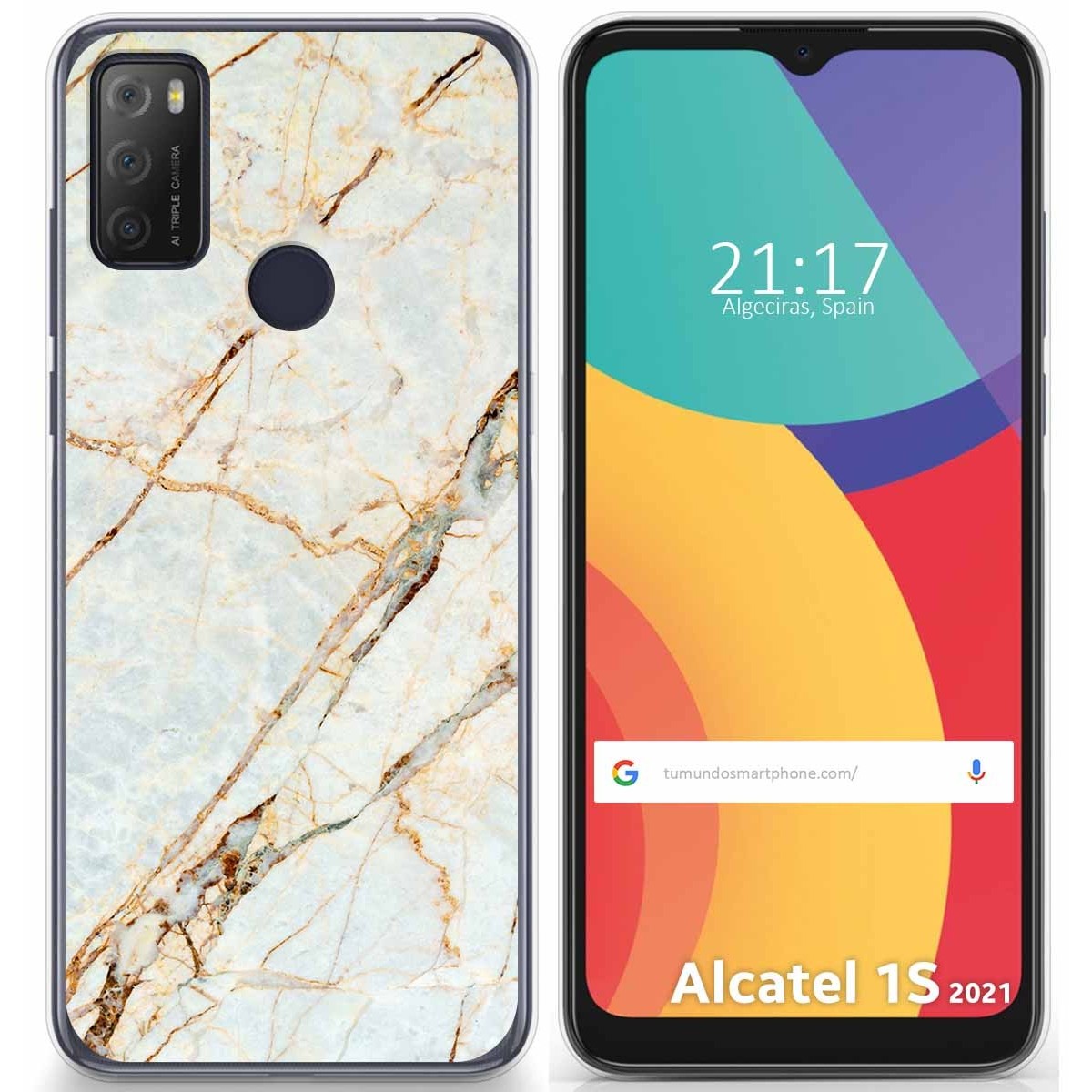 Funda Gel Tpu para Alcatel 1S 2021 / 3L 2021 diseño Mármol 13 Dibujos