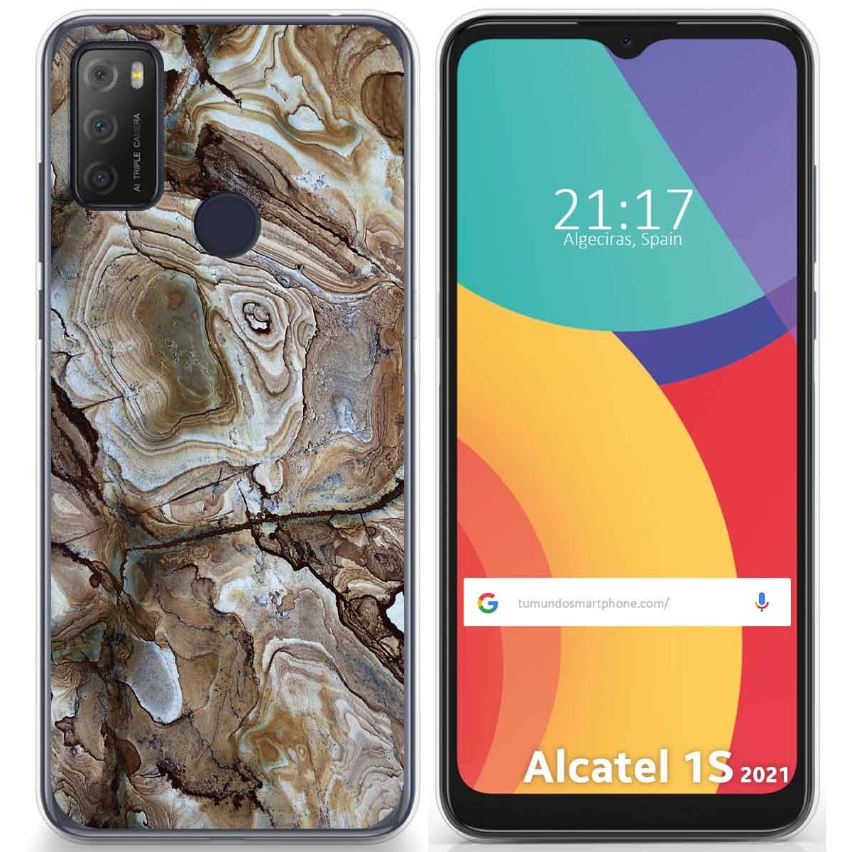 Funda Gel Tpu para Alcatel 1S 2021 / 3L 2021 diseño Mármol 14 Dibujos