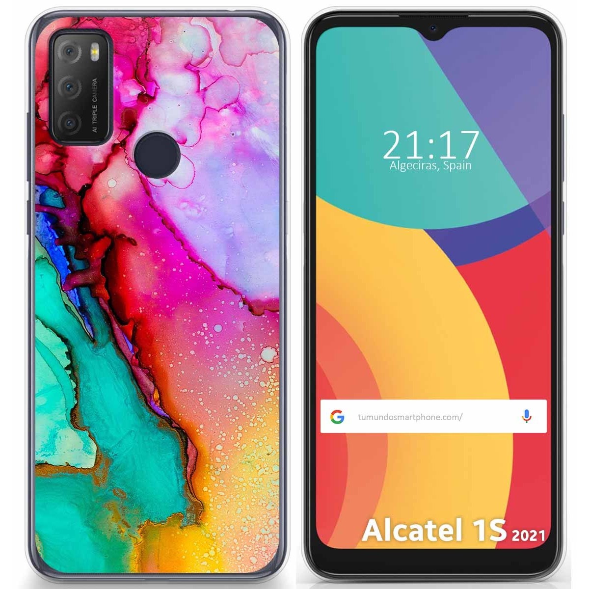 Funda Gel Tpu para Alcatel 1S 2021 / 3L 2021 diseño Mármol 15 Dibujos